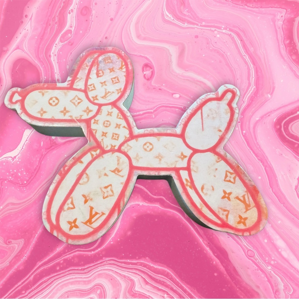 Louis Vuitton Balloon Dog Art Piece - Pink and Orange